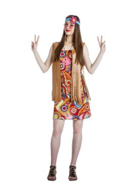 disfraz de chica hippie chaleco mujer