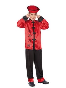 disfraz de chino rojo niño infantil
