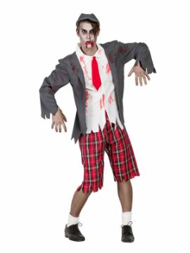disfraz de colegial zombi hombre