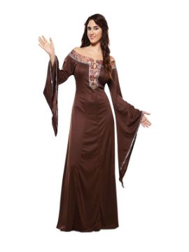 disfraz de dama medieval marron mujer