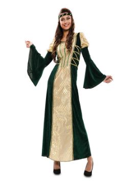 disfraz de dama medieval verde mujer