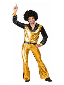 disfraz de discotequero dorado para hombre