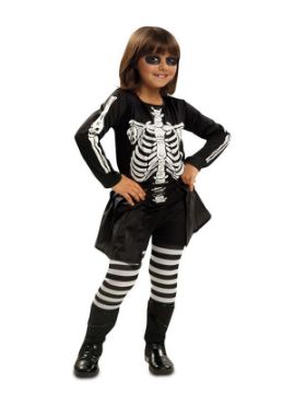 disfraz de esqueleto a rayas para niña