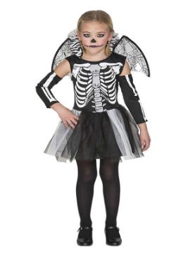 disfraz de esqueleto con alas para niña