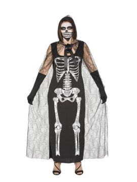 disfraz de esqueleto con capa mujer