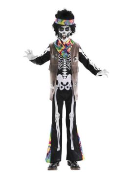 disfraz de esqueleto hippie para niño