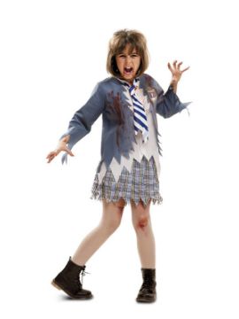 disfraz de estudiante zombie para niña