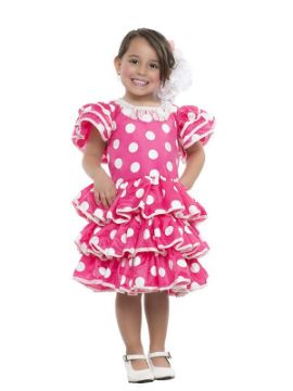 disfraz de flamenca fucsia con lunares niña