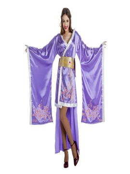 disfraz de geisha lila mujer