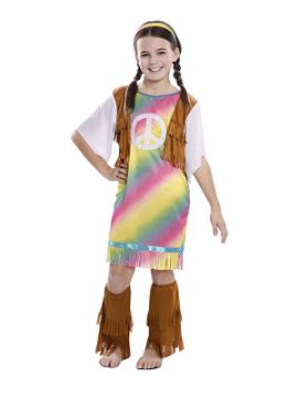 disfraz de hippie arcoiris para niña