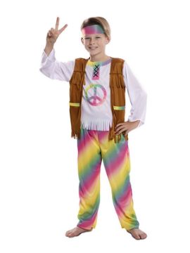disfraz de hippie arcoiris para niño