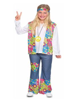 disfraz de hippie flores para niña