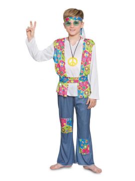 disfraz de hippie flores para niño