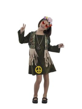 disfraz de hippie pacifista para niña