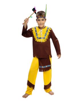 disfraz de indio marrón niño