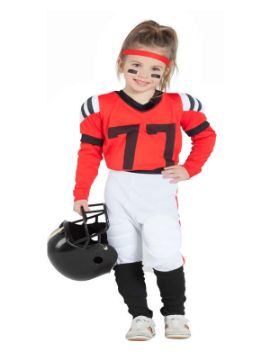 disfraz de jugadora de rugby rojo niña