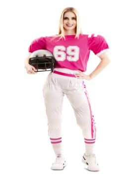 disfraz de jugadora futbol americano rosa mujer