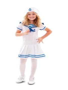 disfraz de marinera azul y blanco para niña