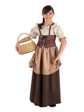 disfraz de medieval hortelana para niña