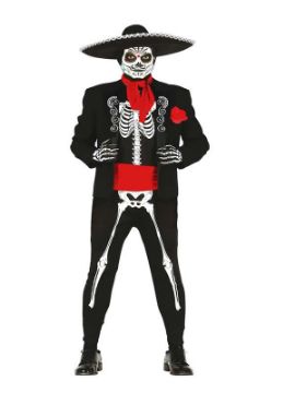 disfraz de mexicano esqueleto hombre