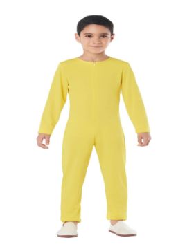 disfraz de mono o maillot amarillo spandex infantil