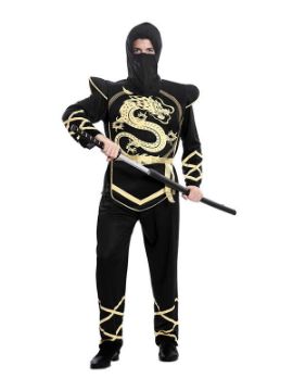 disfraz de ninja dragon dorado hombre