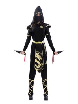 disfraz de ninja dragon dorado mujer