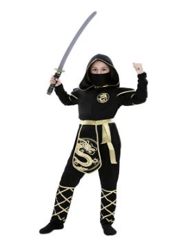 disfraz de ninja dragon dorado niña