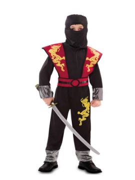 disfraz de ninja rojo y negro para niño