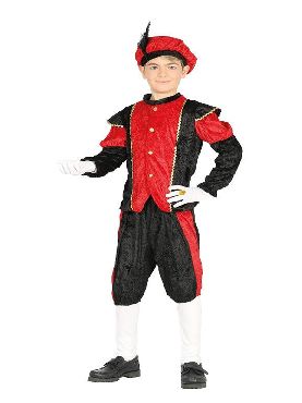 disfraz de paje rojo y negro para niño