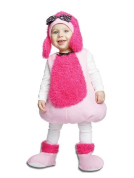 disfraz de perrito caniche rosa para niña