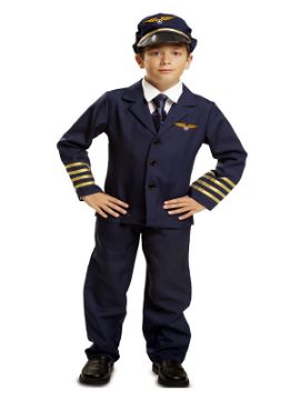 disfraz de piloto de avión azul para niño