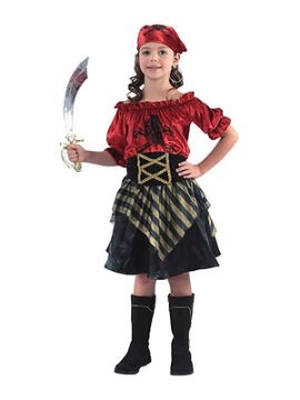 disfraz de pirata roja para niña