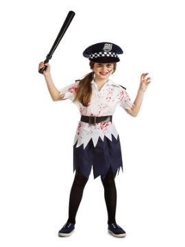 disfraz de policia zombie para niña