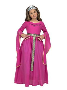 disfraz de princesa medieval rosa para niña