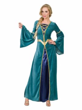 disfraz de princesa medieval verde para mujer