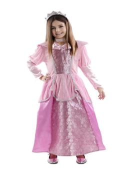 disfraz de princesa rosa y plata niña