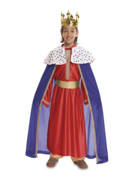 disfraz de rey mago rojo niño