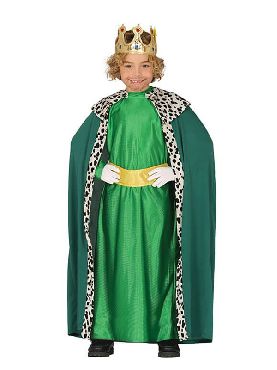 disfraz de rey mago verde para niño