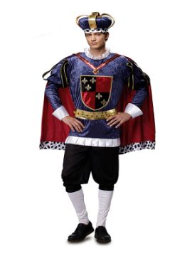 disfraz de rey medieval azul para hombre