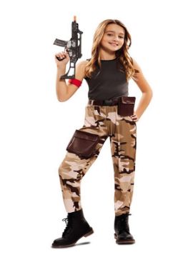 disfraz de soldado de combate para niña