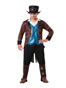 disfraz de steampunk con sombrero hombre