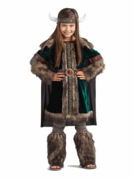 disfraz de vikinga deluxe para niña