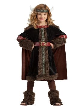 disfraz de vikinga negra para niña