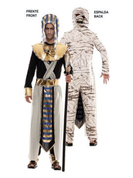 disfraz doble egipcio y momia para adulto
