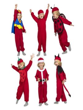 disfraz multiple rojo 6 en 1 para niños