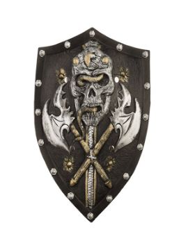 escudo foam medieval con calavera de 48 cm