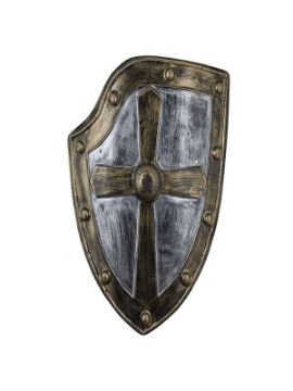 escudo medieval cruz bronce 62x48 cm