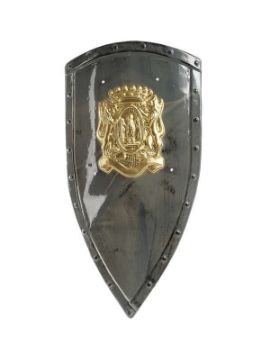 escudo medieval gris pvc 77x44cm