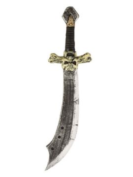 espada de pirata con calavera de foam de 69 cm